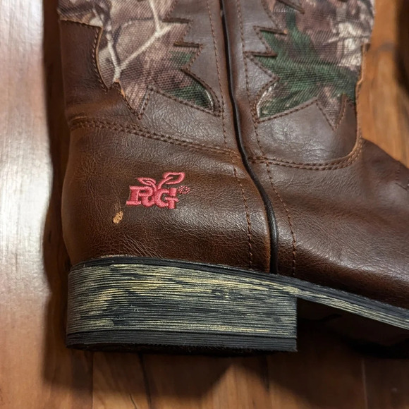 Western Boots Vegan Leather Round Toe Camo Brown Women's Size 6 Realtree Girl - Picture 3 of 13